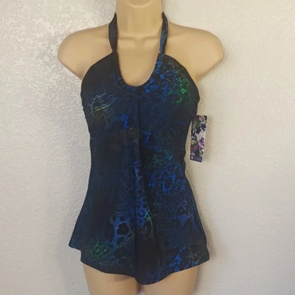 Hapari Size M Tankiini Animal Scoop Halter Top